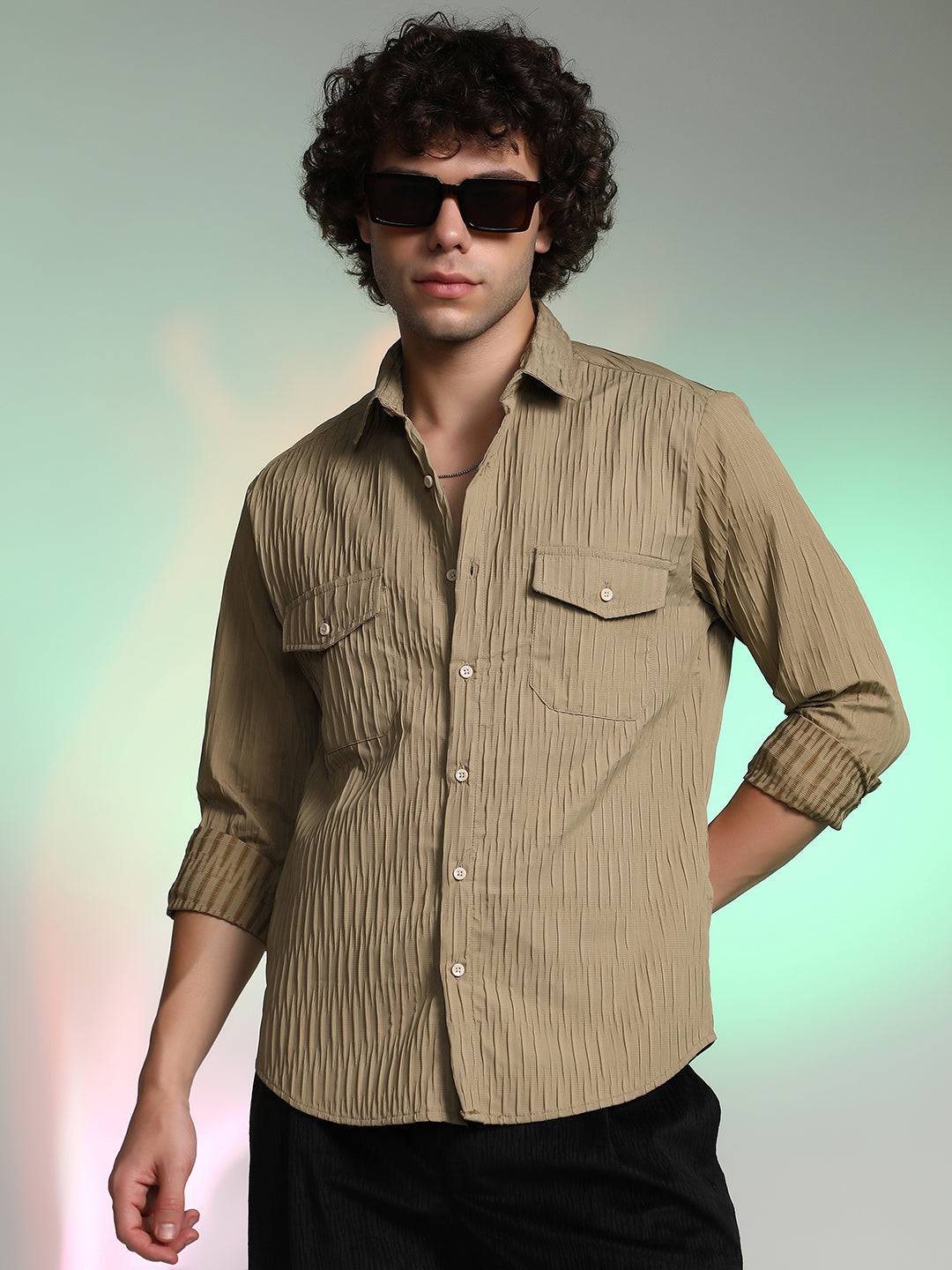 Campus Sutra Creased Utility Shirt