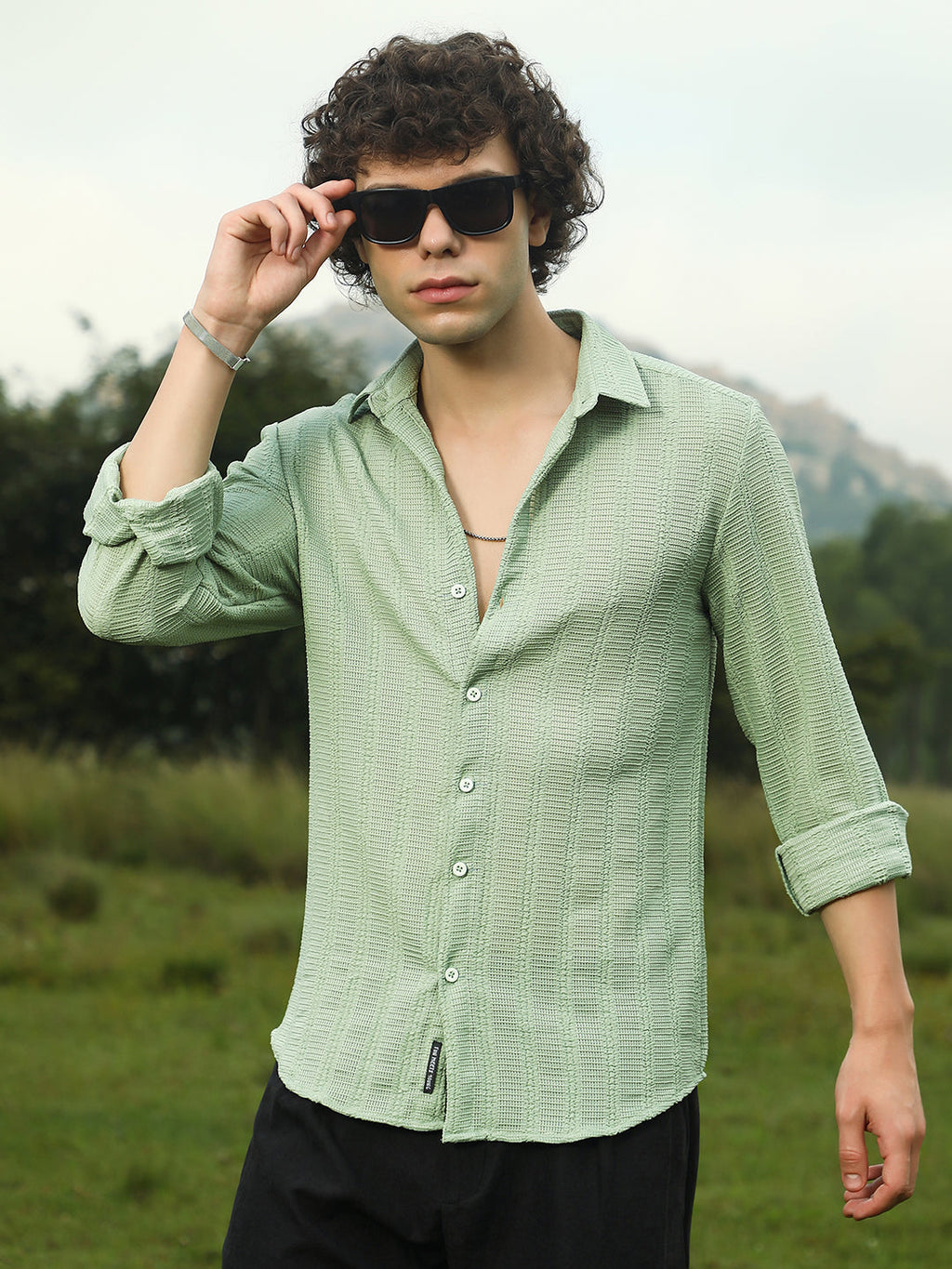 Campus Sutra Wicker-Tactile Shirt