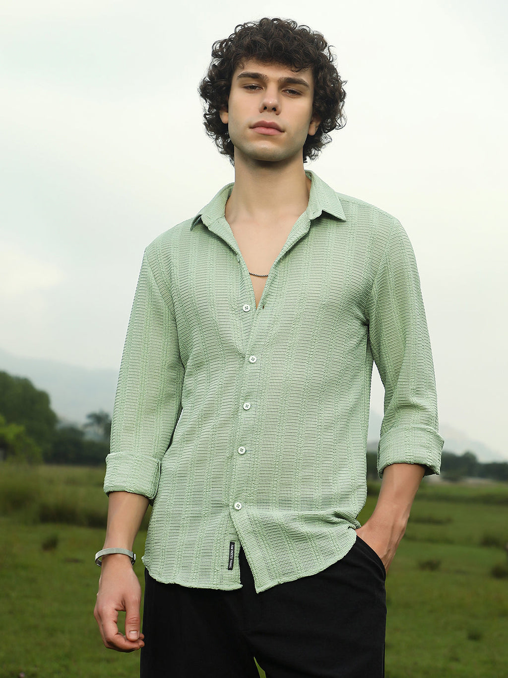 Campus Sutra Wicker-Tactile Shirt