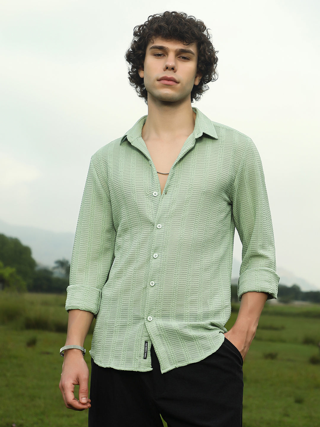 Campus Sutra Wicker-Tactile Shirt