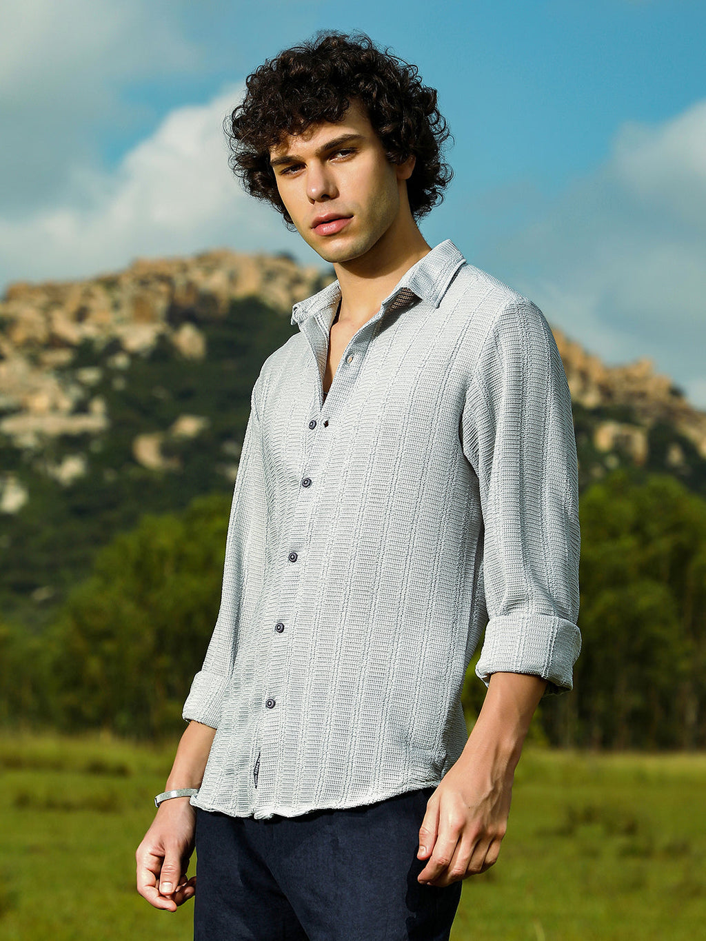 Campus Sutra Wicker-Tactile Shirt