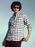 Campus Sutra Faded-Checkered Shirt