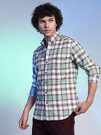 Campus Sutra Faded-Checkered Shirt