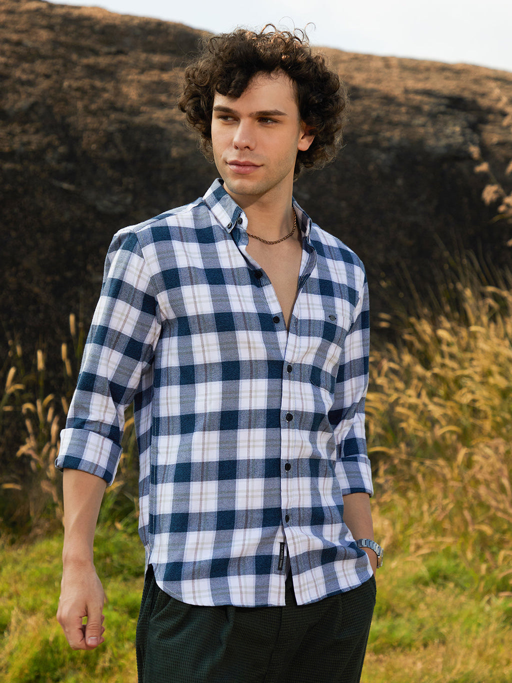 Campus Sutra Bi-Buffalo Check Shirt