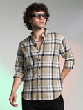 Campus Sutra Shadow-Checkered Shirt