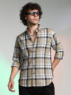 Campus Sutra Shadow-Checkered Shirt