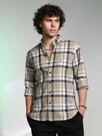 Campus Sutra Shadow-Checkered Shirt