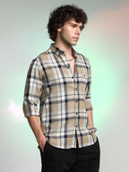 Campus Sutra Shadow-Checkered Shirt