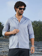 Campus Sutra Solid Cuban Shirt
