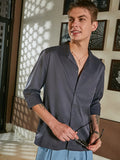 Campus Sutra Solid Cuban Shirt