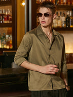 Campus Sutra Solid Cuban Shirt