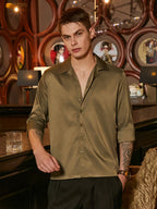 Campus Sutra Solid Cuban Shirt