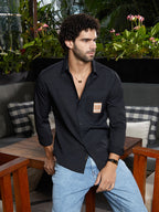 Campus Sutra Panelled -Tactile Shirt