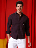 Campus Sutra Panelled -Tactile Shirt