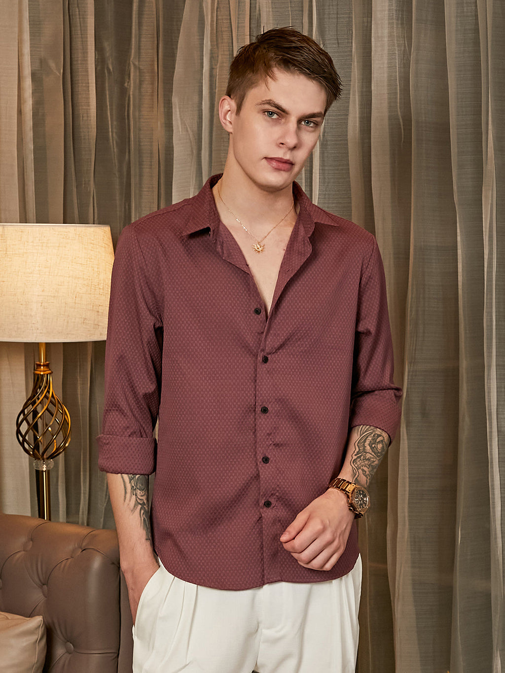 Campus Sutra Motif -Tactile Shirt