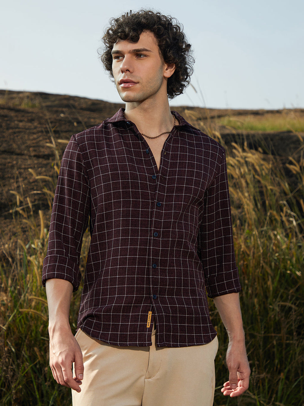 Campus Sutra Graph-Check Shirt