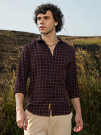 Campus Sutra Graph-Check Shirt