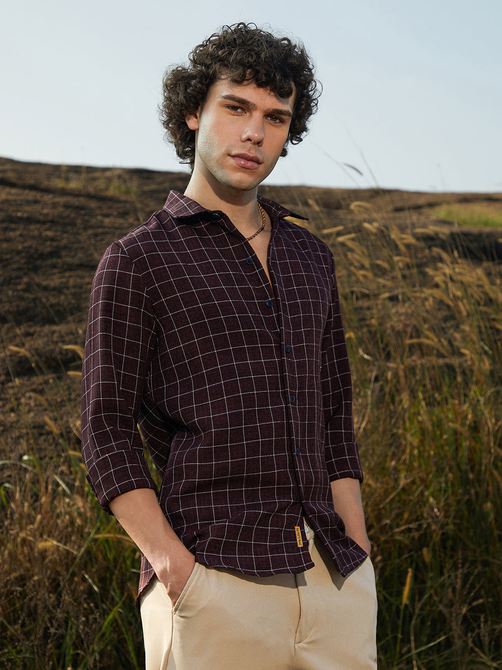Campus Sutra Graph-Check Shirt