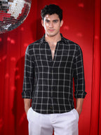 Campus Sutra Graph-Check Relaxed Shirt
