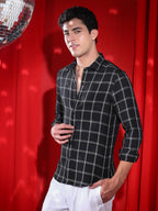 Campus Sutra Graph-Check Relaxed Shirt
