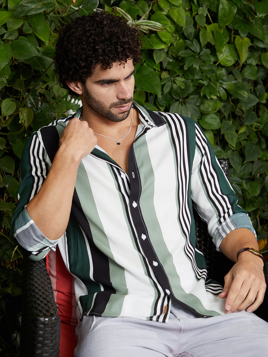 Campus Sutra Multitrack-Striped Shirt