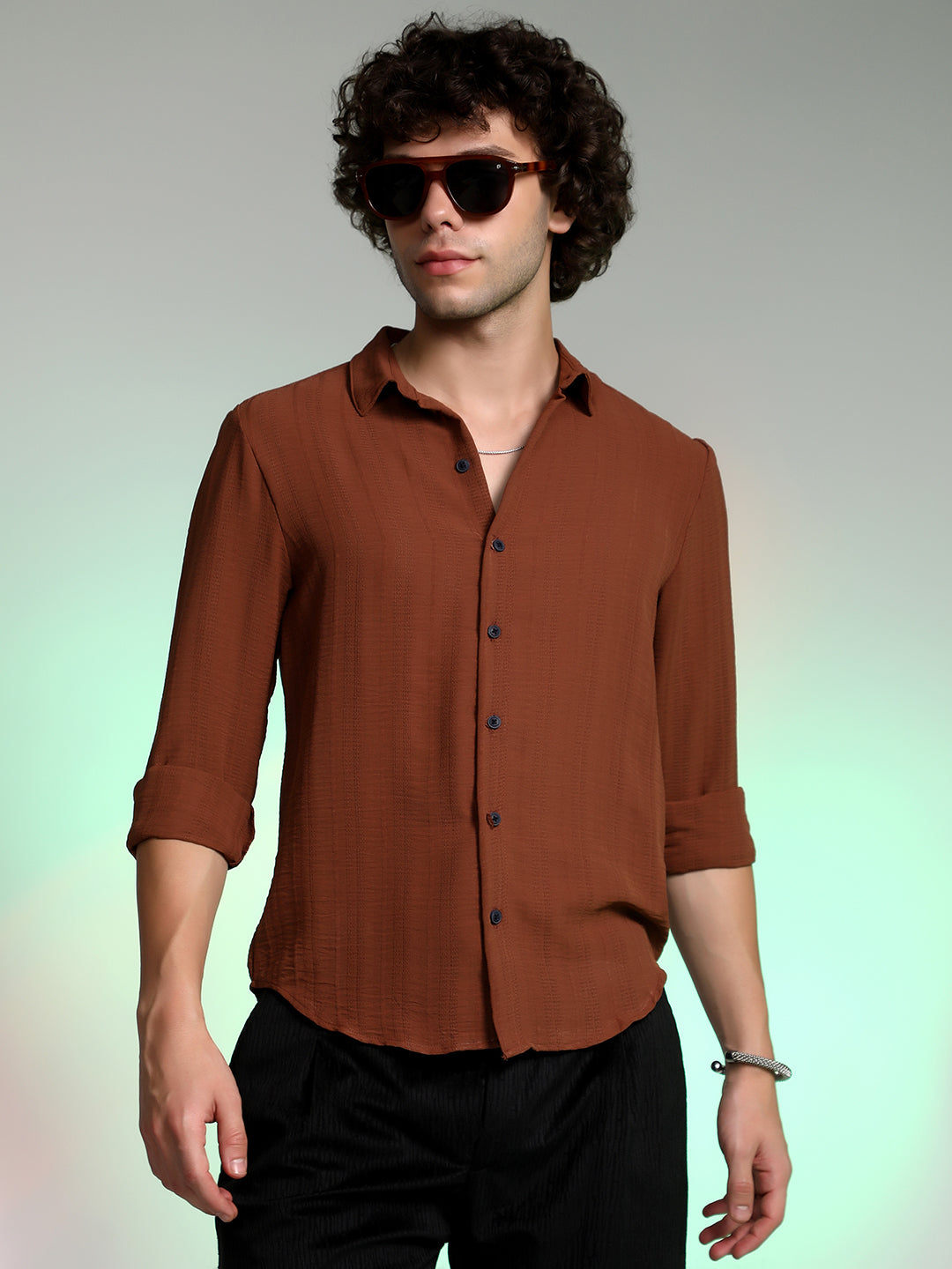 Campus Sutra Woven-Lined Shirt