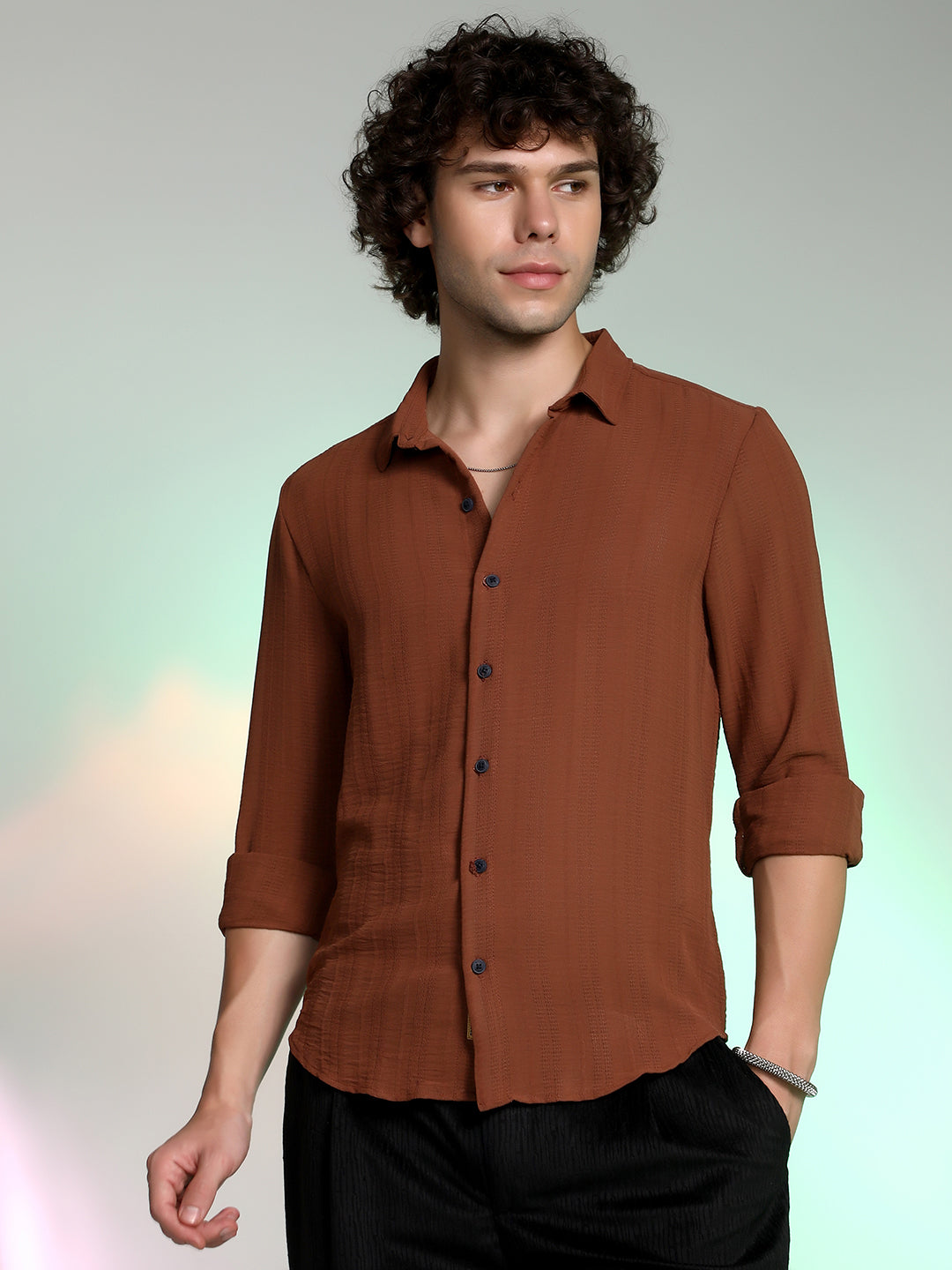 Campus Sutra Woven-Lined Shirt