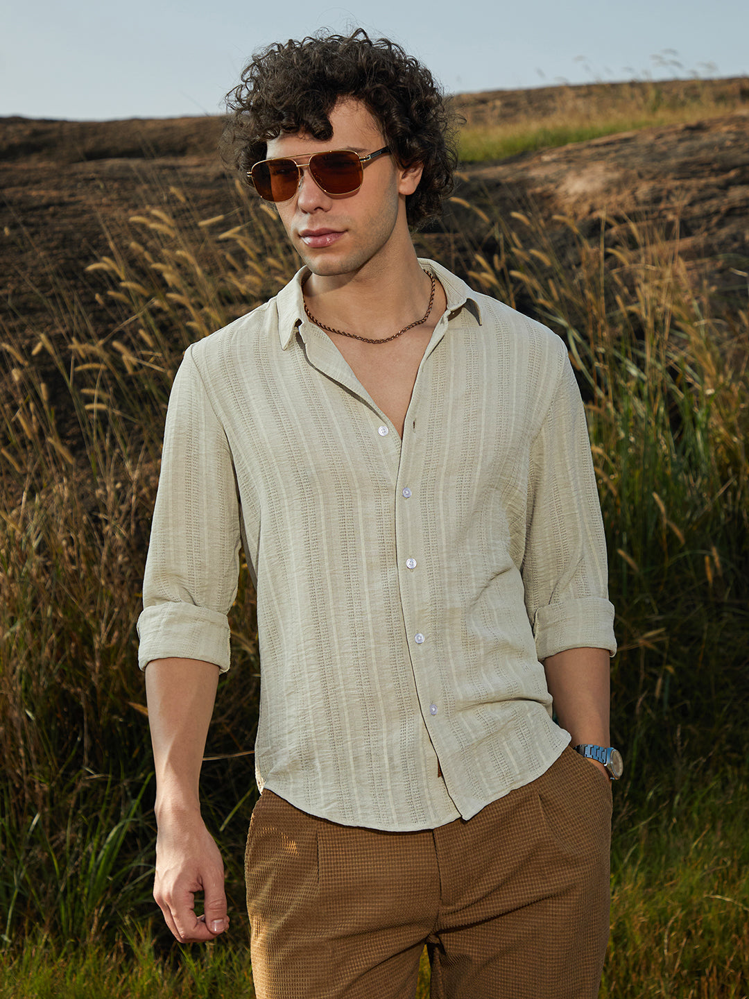Campus Sutra Trough-Tactile Shirt