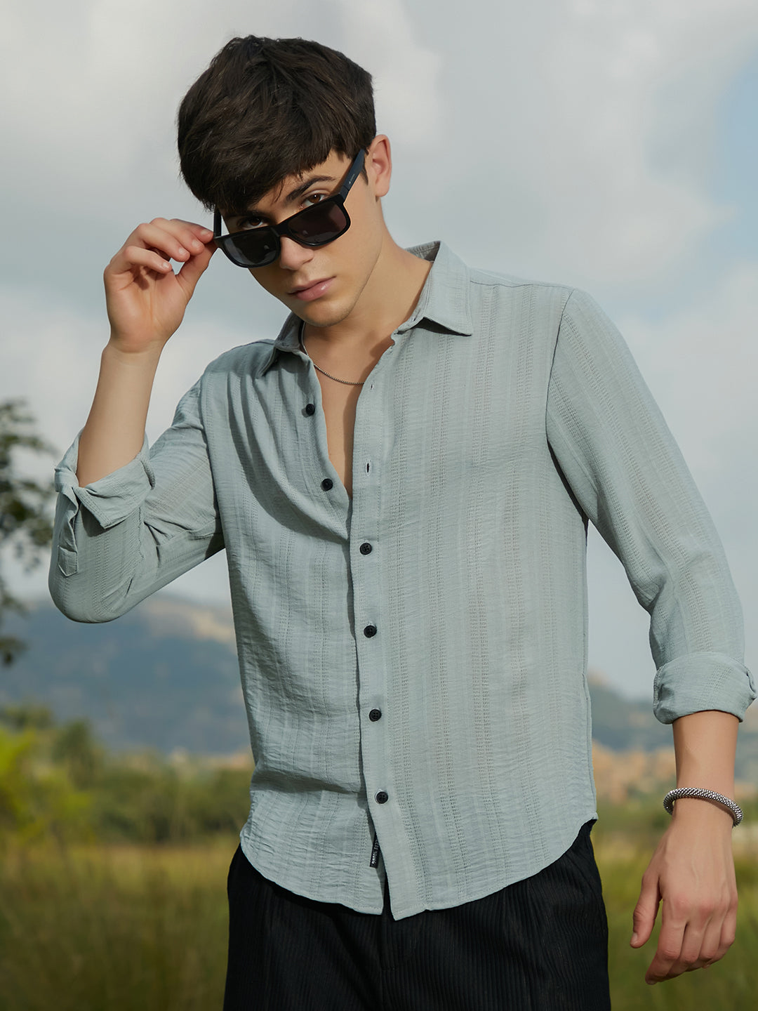 Campus Sutra Trough-Tactile Shirt