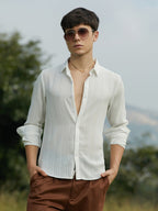 Campus Sutra Ridge-Striped Shirt