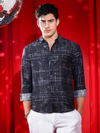 Campus Sutra Abstract Imprint Shirt