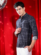 Campus Sutra Abstract Imprint Shirt