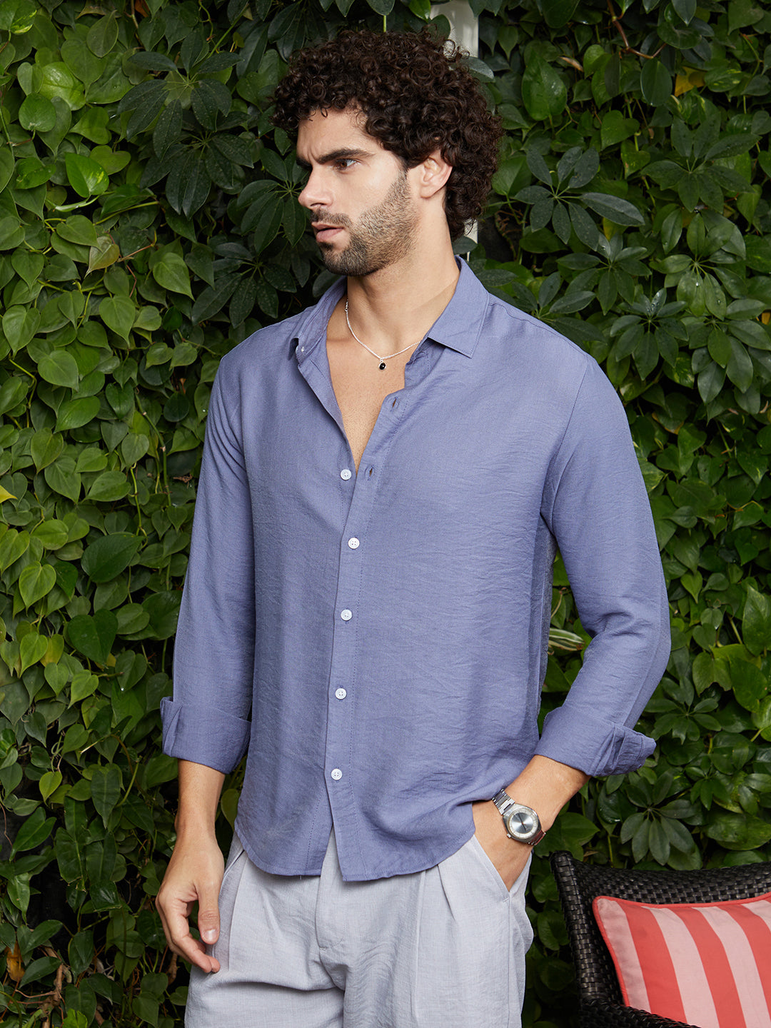 Campus Sutra Breezy Wrinked Relaxed Shirt