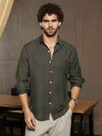Campus Sutra Breezy Wrinked Relaxed Shirt