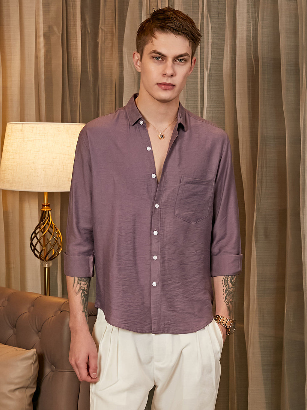 Campus Sutra Breezy Wrinked Relaxed Shirt