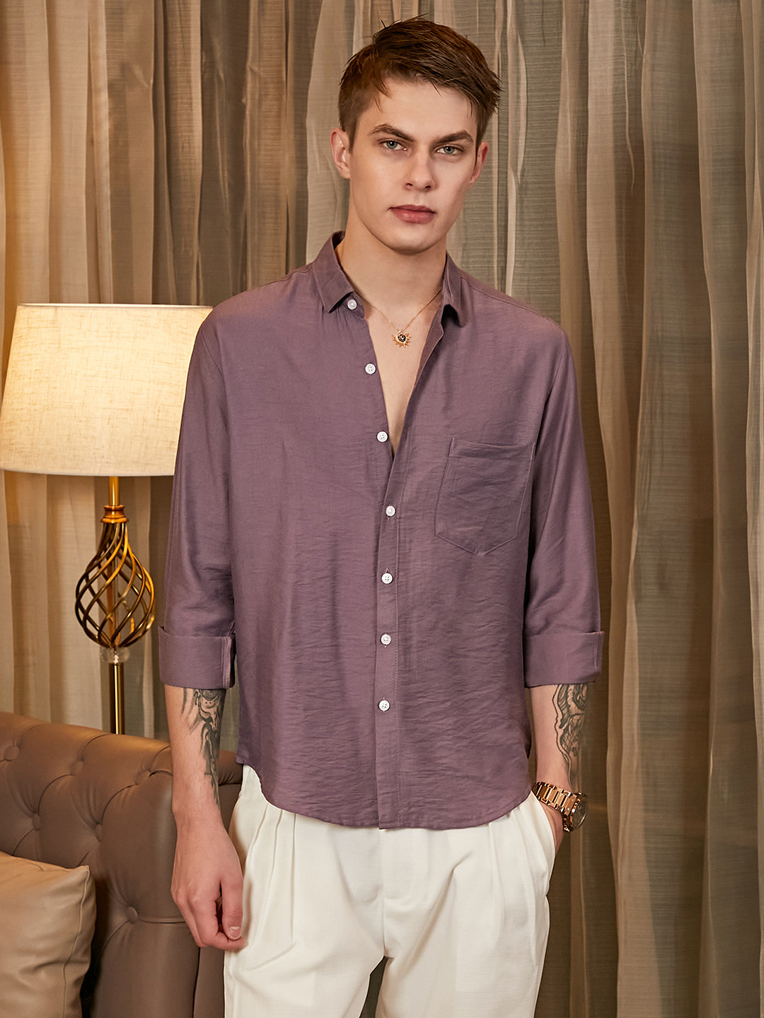 Campus Sutra Breezy Wrinked Relaxed Shirt