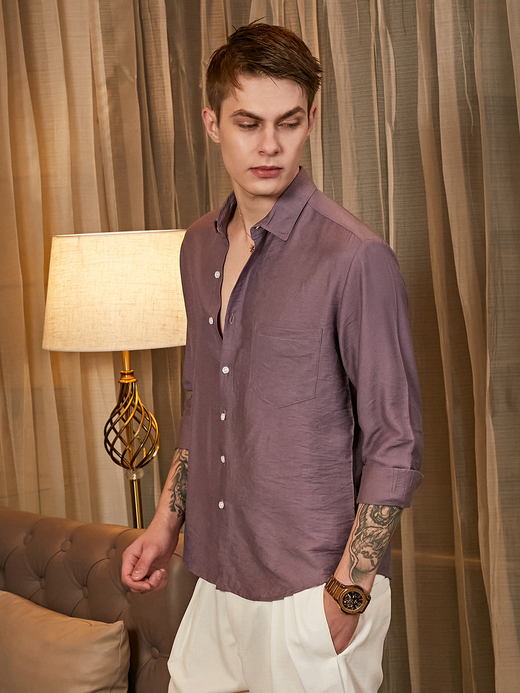 Campus Sutra Breezy Wrinked Relaxed Shirt