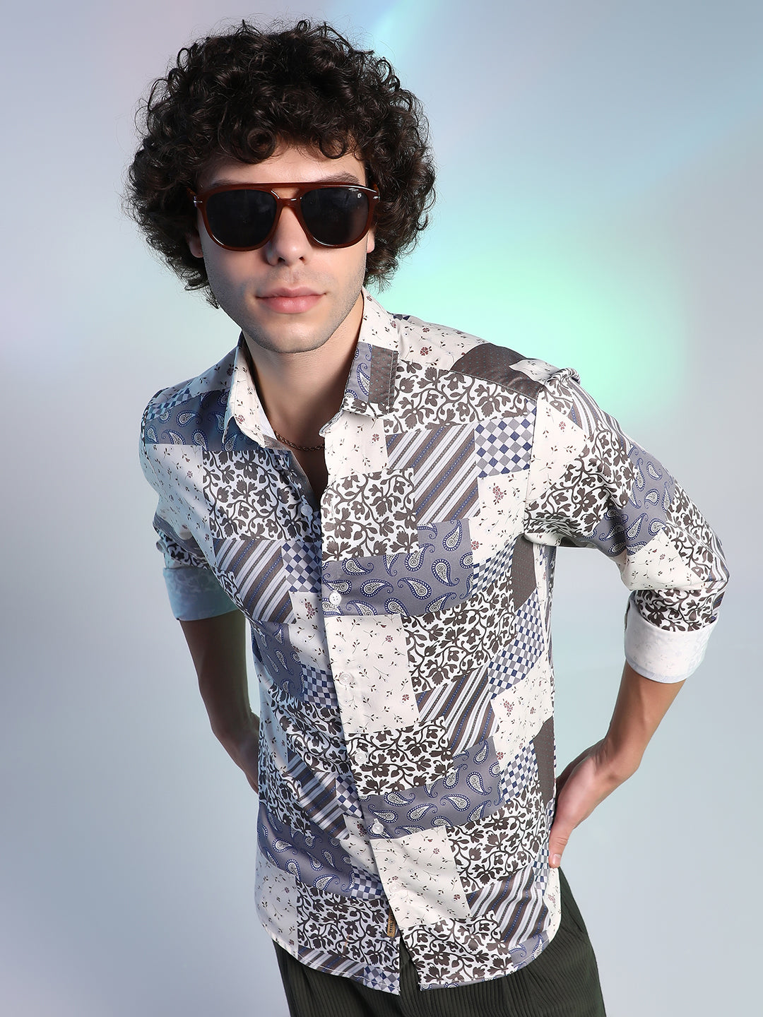Campus Sutra Paisley Botanic Shirt