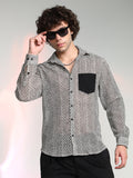 Campus Sutra Zig-Zag Block Shirt