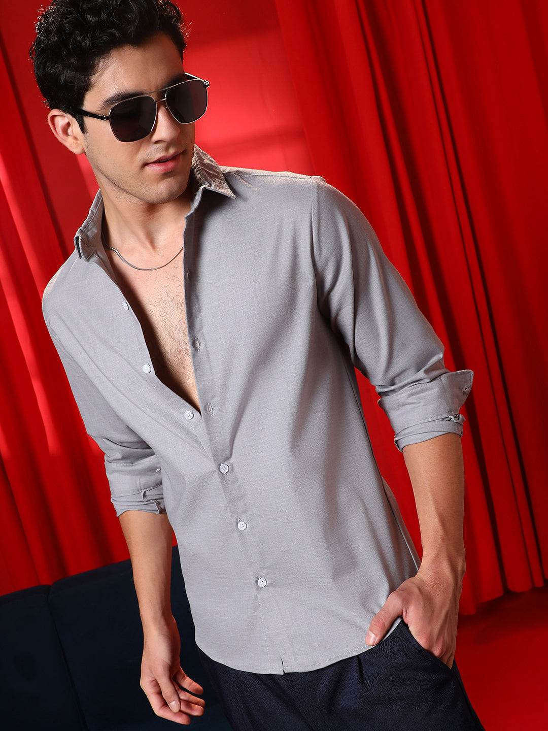 Campus Sutra Solid Regular Shirt