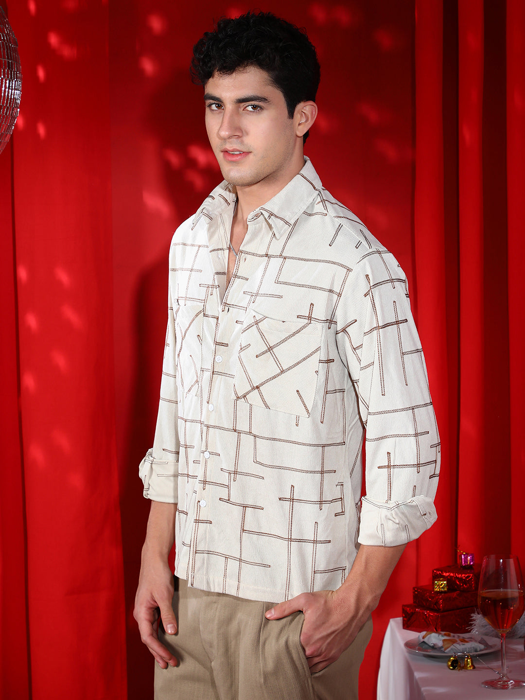 Campus Sutra CrossHatch Utility Shirt