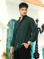 Campus Sutra Pinstriped-Tactile Shirt
