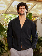 Campus Sutra Striped Cuban Shirt