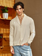 Campus Sutra Striped Cuban Shirt