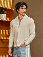Campus Sutra Striped Cuban Shirt