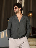 Campus Sutra Heathered Cuban Relaxed Shirt