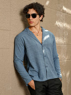 Campus Sutra Striped Cuban Shirt