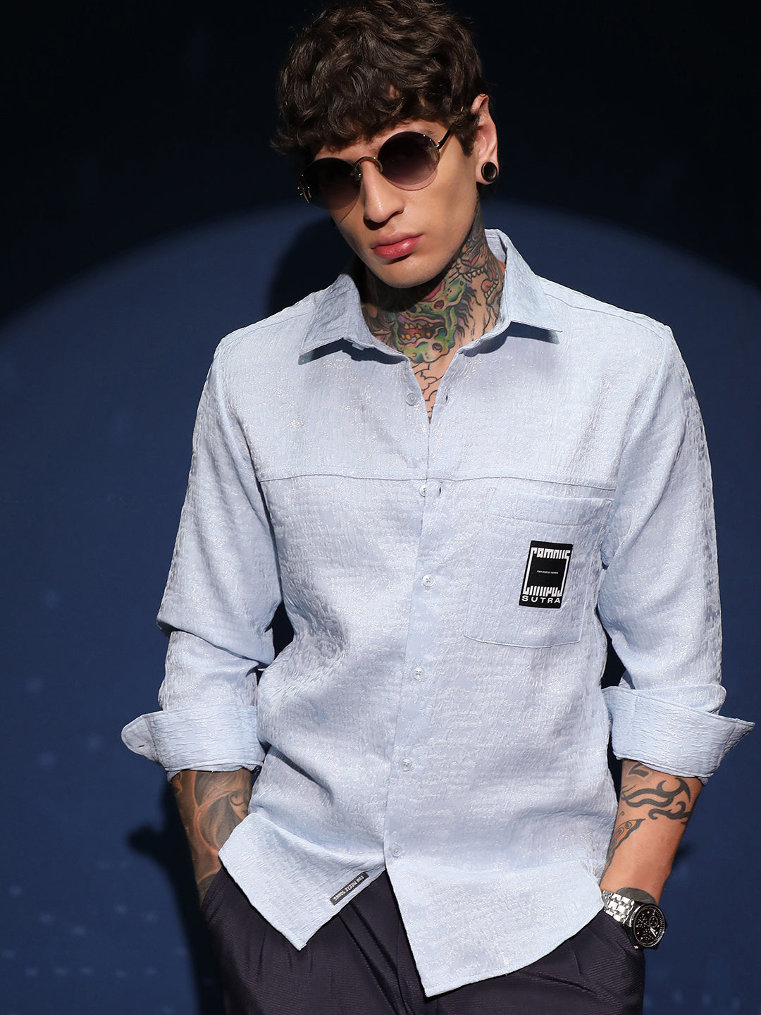 Campus Sutra Corroded-Tactile Shirt