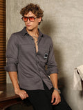 Campus Sutra Ribbed-Knit Utility Shirt