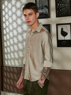 Campus Sutra Solid Lustre Shirt